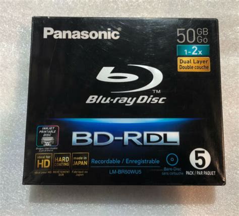 5X Panasonic BluRay BD-R DL 50GB 2x Speed Blu-Ray Inkjet Printable Discs Japan | eBay