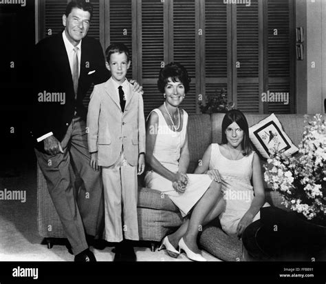 Ronald Reagan, son Ron, Nancy Reagan and daughter Patti. 1967 Stock ...