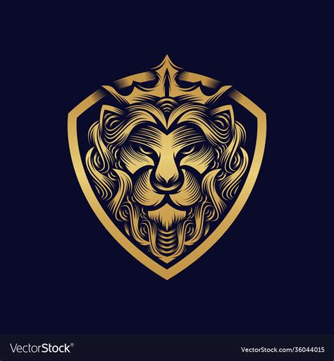 Lion head logo design Royalty Free Vector Image