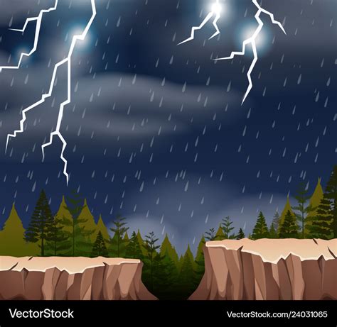 A thunderstorm night scene Royalty Free Vector Image