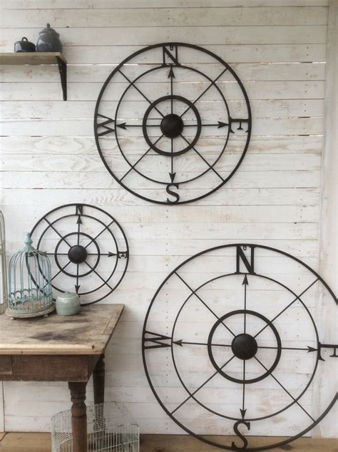 Nautical Wall Decor Metal Compass Wall Art by CamillaCotton