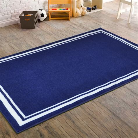 40 x 46" Border Area Rug - Blue