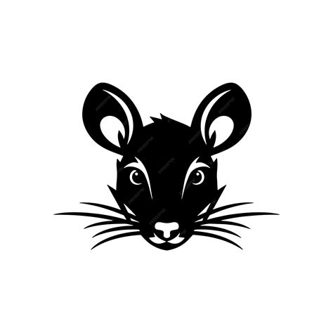 Premium Vector | A black vector illustration logo of mouse with white background