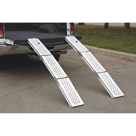 Ultra-Tow Folding Arched Aluminum Loading Ramp Set — 1,000-Lb. Capacity ...