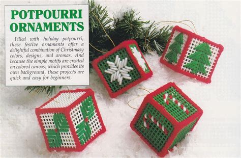 Plastic Canvas Vintage PDF Pattern Potpourri Ornaments - Etsy