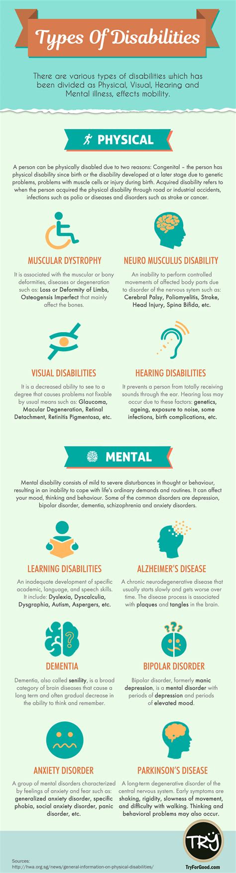 Types Of Disabilities - TRY For Good