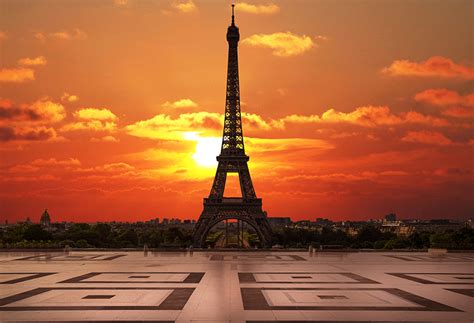 Eiffel Tower Beautiful Sunset Paris City Backdrop for Photography D123 – Dbackdrop