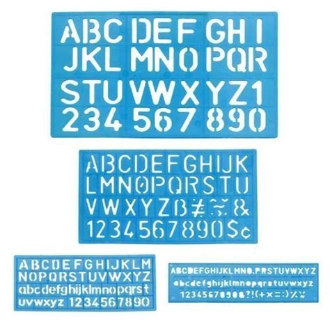 BAZIC 1 X Letter&Number Stencil Sets-Sizes 8,10,20,30Mm-Assorted Colors ...