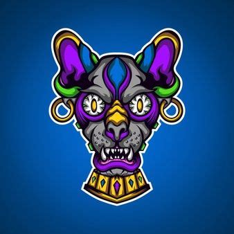 Premium Vector | The predatory desert cat gaming mascot logo | Flower logo inspiration, Logo ...
