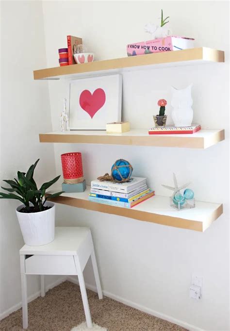 DIY Ikea Hack Floating Shelves Color Block - A Bubbly Life