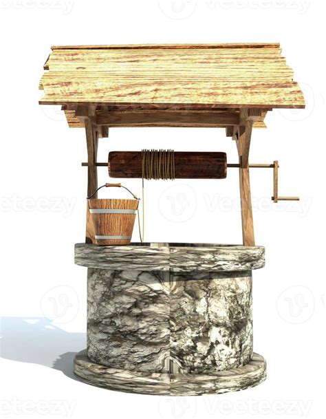 retro old stone water well 3d render illustration 10148802 Stock Photo ...