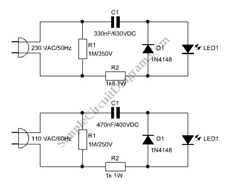 AC-Powered LED | Simple Circuit Diagram