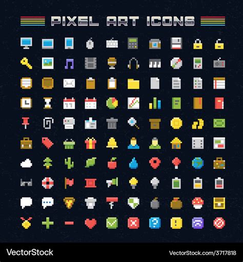 Pixel Art Icons Pack Pixel Art Pixel Art Design Pixel Art Characters ...