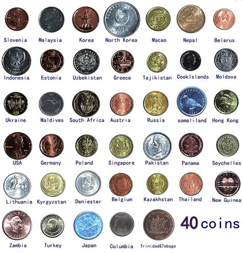 40 Coins from 40 Different Countries set , Original coin UNC Real Genuine Coins collectibles ...