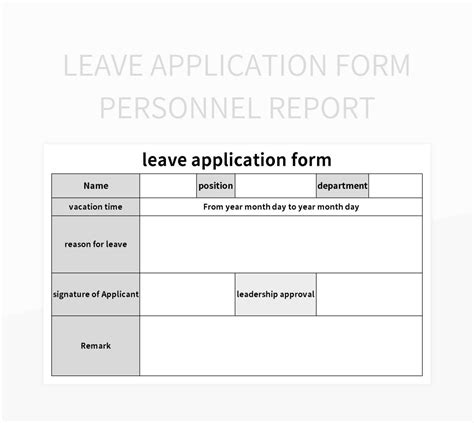 Leave Application Form Excel Template And Google Sheets, 57% OFF