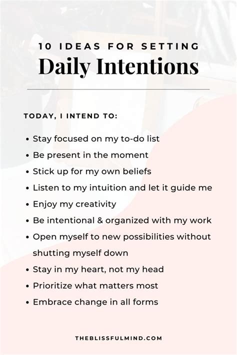 How To Set Day by day Intentions - The Daily Inserts