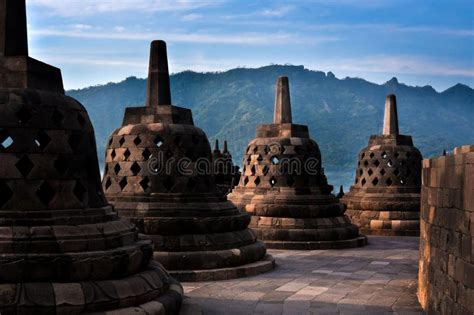 Ancient Stupas of Borobudur Temple Stock Image - Image of landscape ...