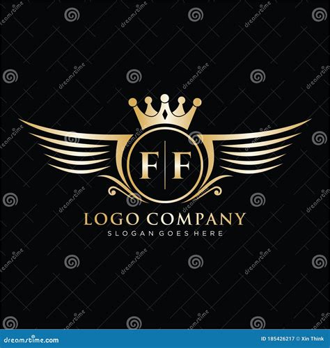 FF Letter Initial with Royal Wing Logo Template Stock Vector ...