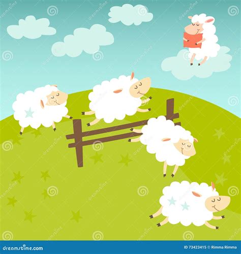 Counting Sheep. Cartoon Happy Sheep for Baby Stock Vector ...