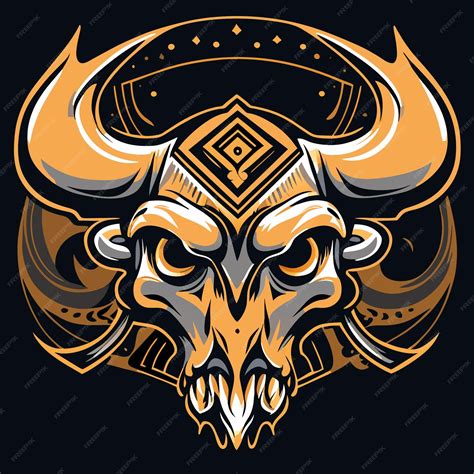 Premium Vector | Vintage bull skull printables