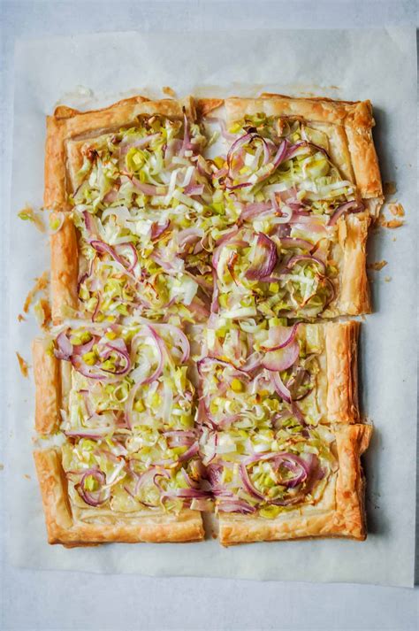 Leek & Onion Puff Pastry Tart - this healthy table