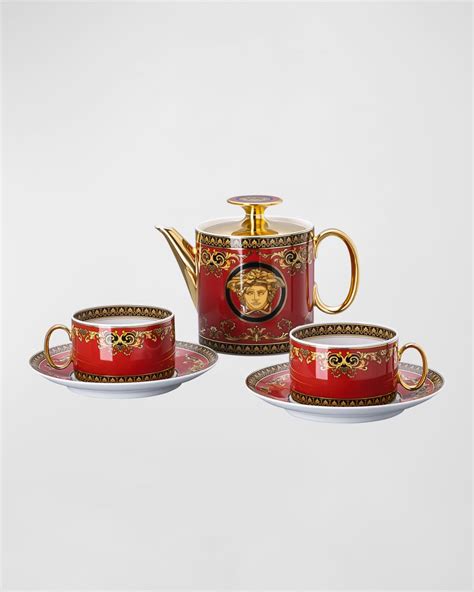 Versace Medusa Red Modern 5-Piece Tea Set | Neiman Marcus