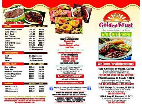 Menu of Golden-Krust in Orlando, FL 32808