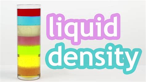 Liquid density experiment - YouTube