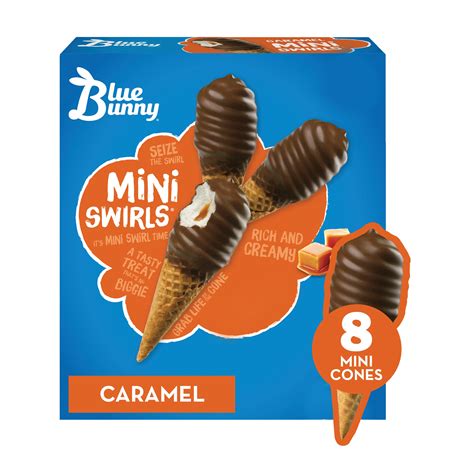 Blue Bunny Mini Swirls Caramel Ice Cream Cones - Shop Cones ...