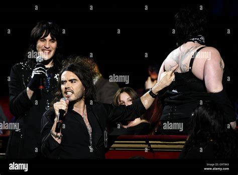 Russell Brand (front) & Noel Fielding perform as The Goth Detectives in a special, Teenage ...