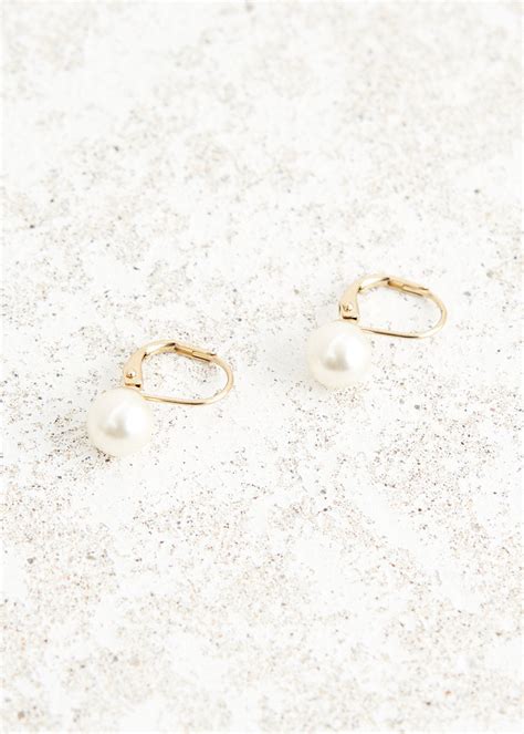 Imogen White Drop Earrings - Small | Jewellery | BUSBY & FOX