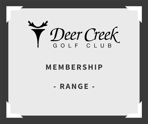 Range Membership - Deer Creek Golf Club