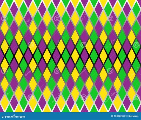 Traditional Mardi Gras Seamless Pattern Stock Vector - Illustration of ...