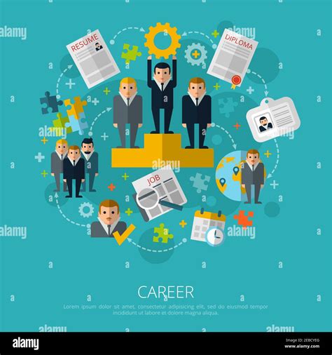 Human resources business career infographic elements schema poster with ...