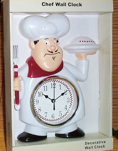 Fat Chef Waiter Wall Clock Bistro Kitchen Decorative | eBay