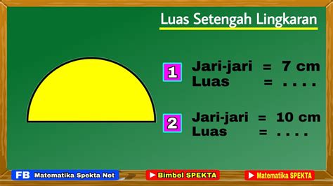 Cara Menghitung Luas Setengah Lingkaran. 2 Contoh Soal dengan Nilai Phi Berbeda - YouTube