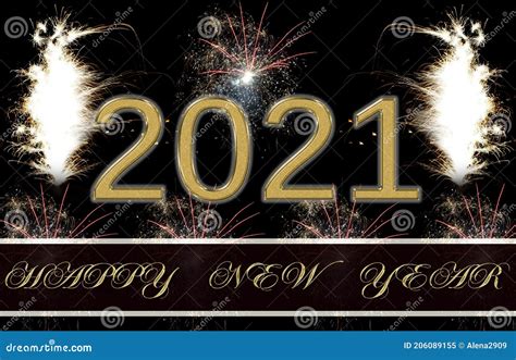 Happy New Year 2021 Fireworks Stock Illustration - Illustration of ...