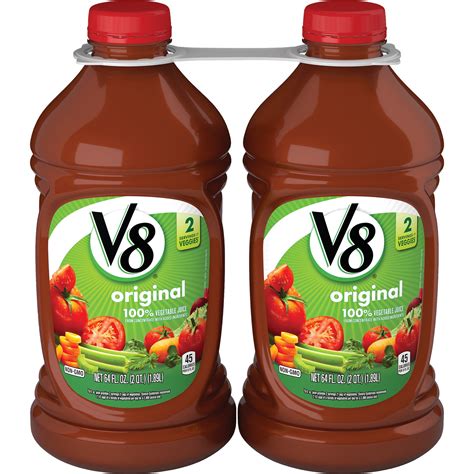 V8 Original 100% Vegetable Juice, 64 oz. Bottle (Pack of 2) - Walmart ...