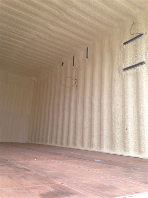 Shipping container insulated with spray foam insulation www.ozarkfoam.net #OzarkFoam @OzarkFoam ...