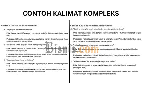 Contoh Kalimat Kompleks Lengkap dengan Pola dan Penjelasannya