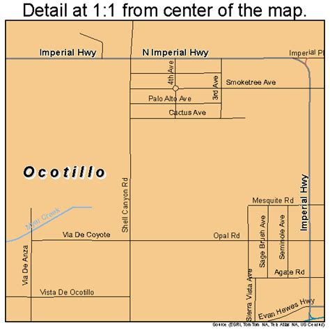 Ocotillo California Street Map 0653378