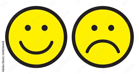 Happy and sad face icons. Stock Vector | Adobe Stock