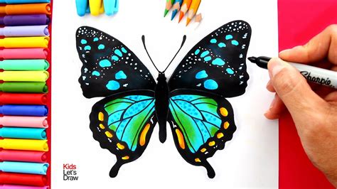 Aprende a dibujar una MARIPOSA de aspecto Real (proceso completo) - YouTube