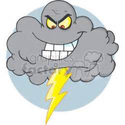 mean grey lightning cloud clipart - Graphics Factory