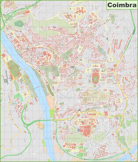 Detailed map of Coimbra - Ontheworldmap.com