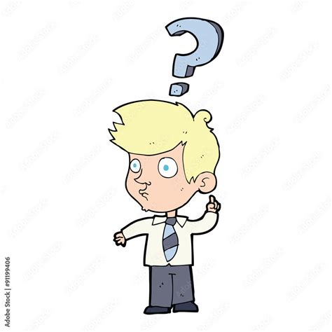 cartoon man asking question Stock Vector | Adobe Stock