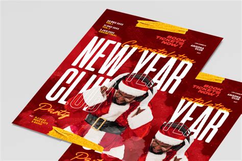 Free New Year Club Party Flyer Template + Instagram Post (PSD)