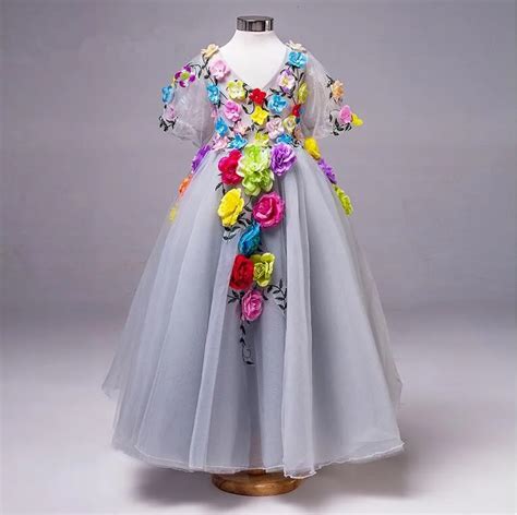 Flower Fairy flower girls dresses for weddings Appliques Baby Party ...