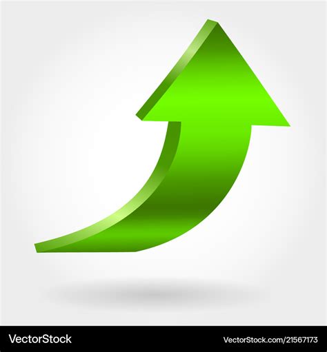 Green arrow pointing upwards Royalty Free Vector Image