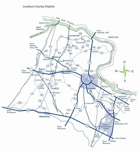 Loudoun County Area Town and Road Map | History of Loudoun County, Virginia